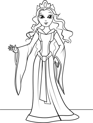 Medieval Princess Coloring Page